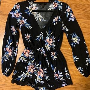 Long sleeve deep v romper